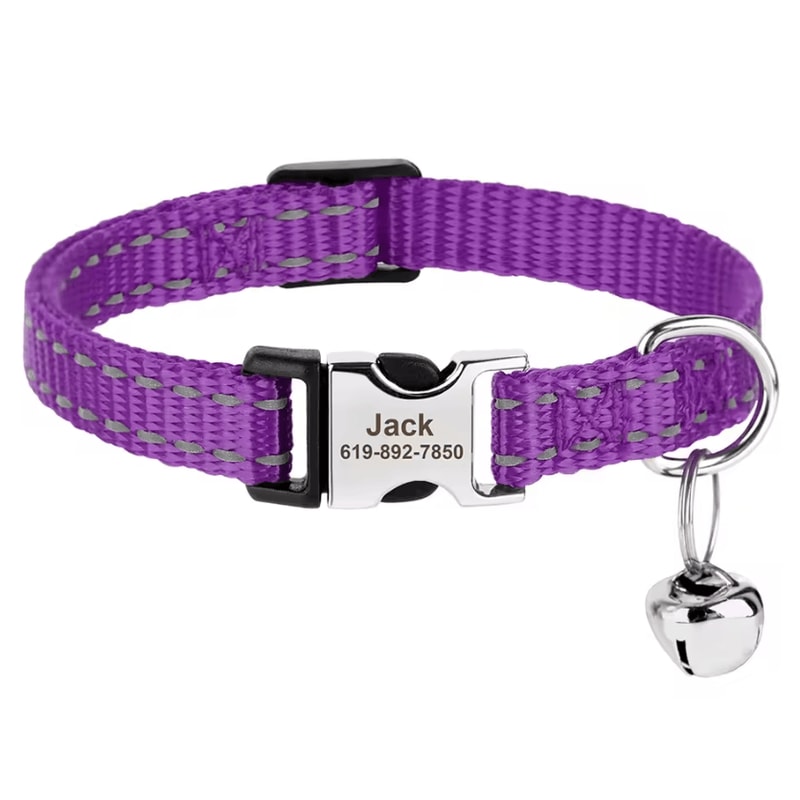 SafeGlow Personalized Reflective Cat Collar For Cats Small Dogs 8
