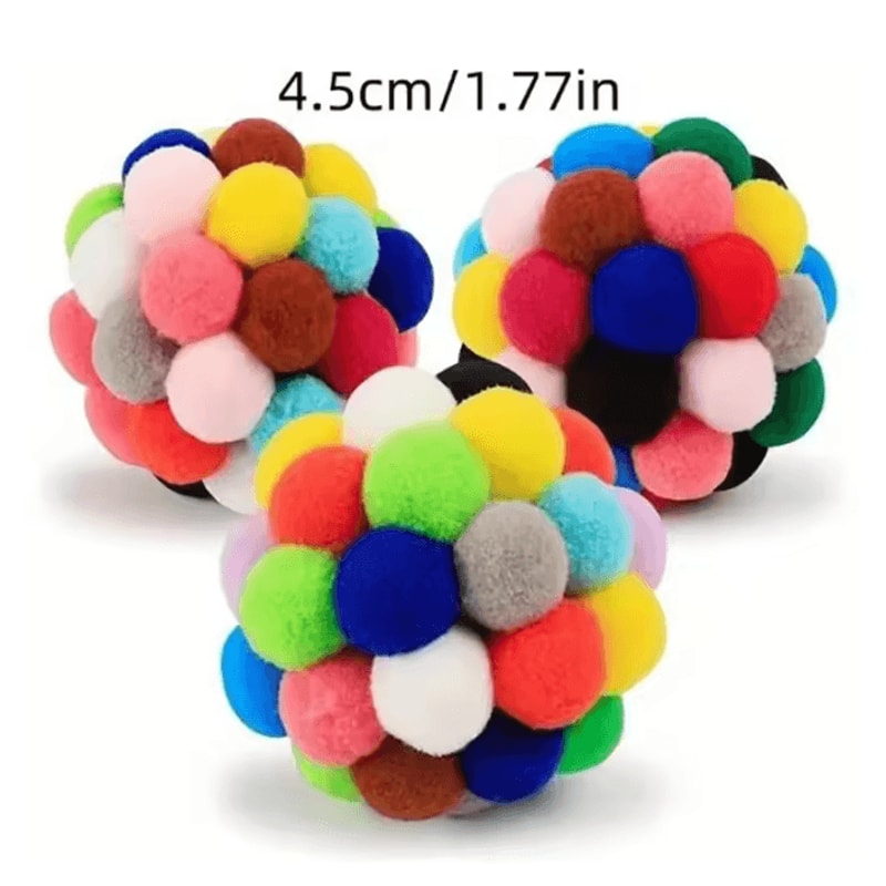 PlayPurr Plush Bell Ball Toy Set For Cats Kittens 4