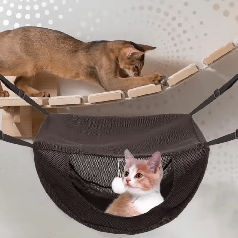 CloudNest Breathable Mesh Cat Hammock Bed With Adjustable Metal Frame 3