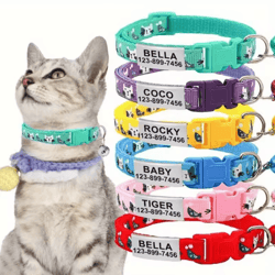 glowtag personalized pet collar with bell & custom nameplate