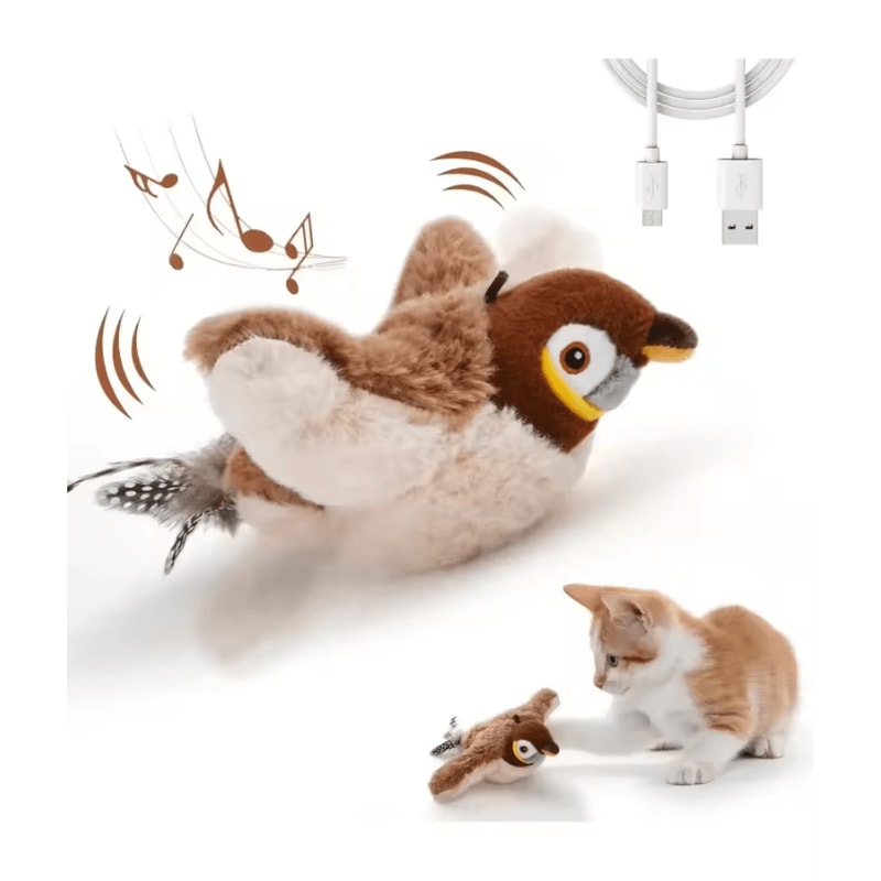 FlappyPaws Interactive Chirping Bird Toy For Cats 0