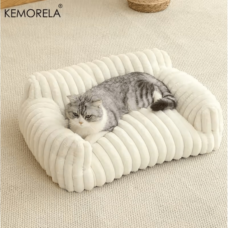 CozyStripe AllSeason Cat Sofa Bed For Small Medium Pets 0