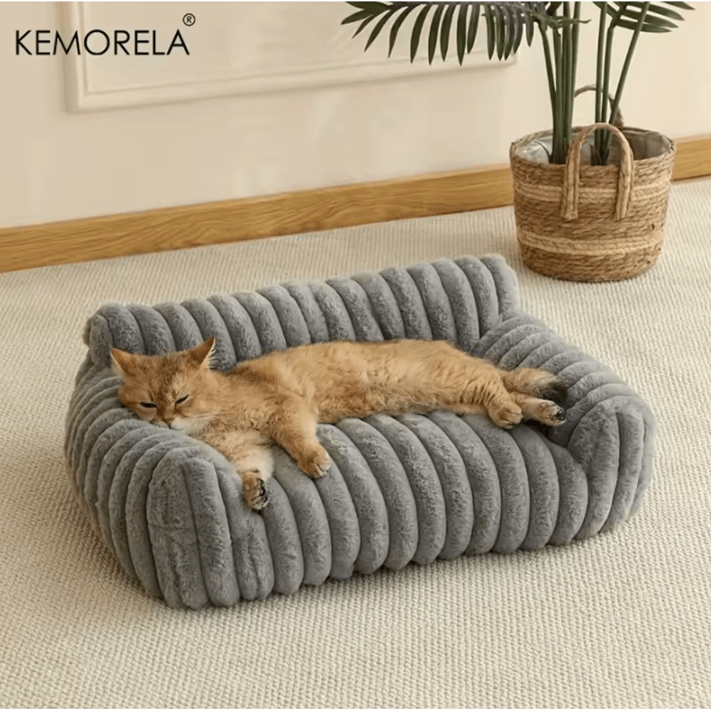 CozyStripe AllSeason Cat Sofa Bed For Small Medium Pets 1