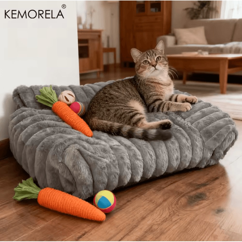 CozyStripe AllSeason Cat Sofa Bed For Small Medium Pets 2