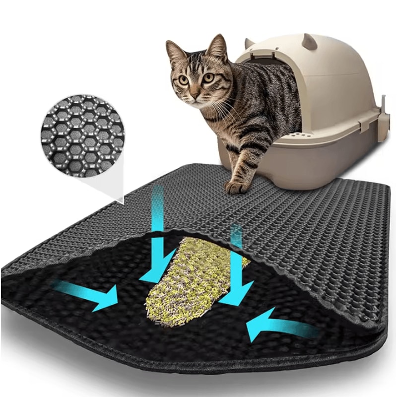 CleanNest DoubleLayer EVA Cat Litter Mat For Cleaner Floors 0
