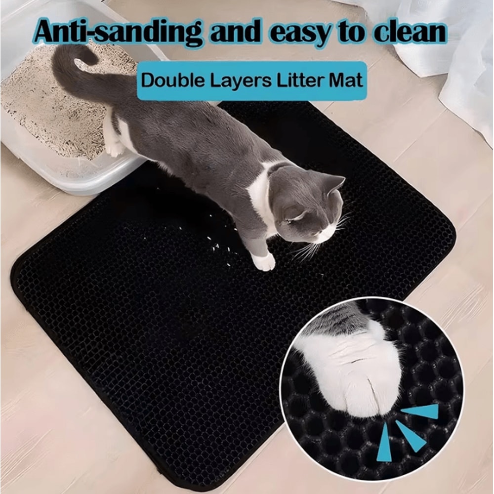 CleanNest DoubleLayer EVA Cat Litter Mat For Cleaner Floors 2