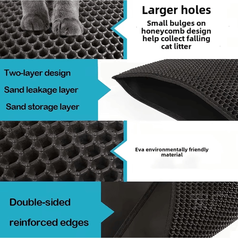 CleanNest DoubleLayer EVA Cat Litter Mat For Cleaner Floors 3