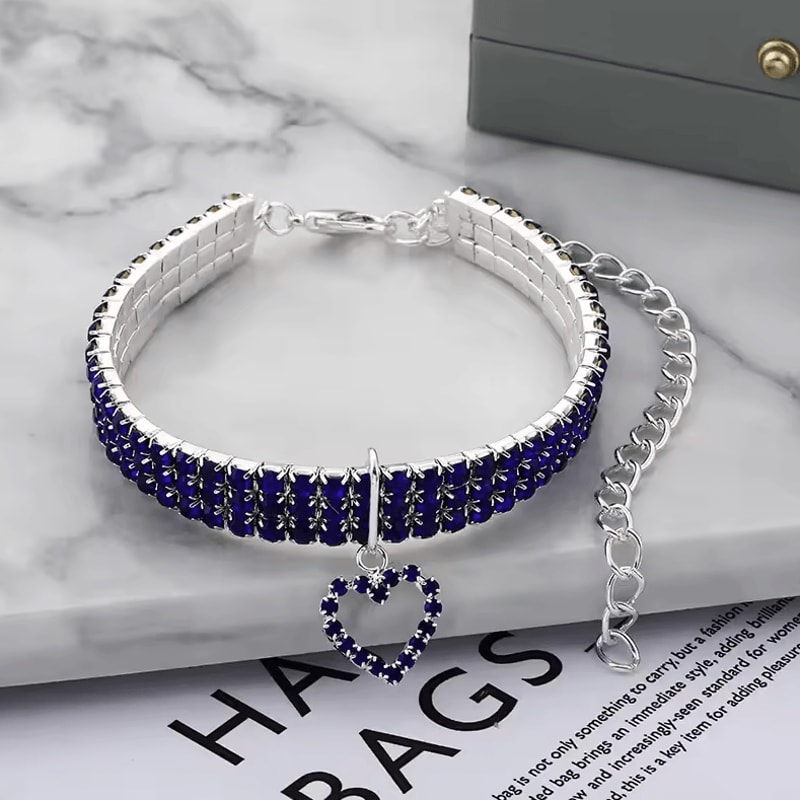 Luxury Rhinestone Pet Collar Necklace For Cats Small Dogs 2