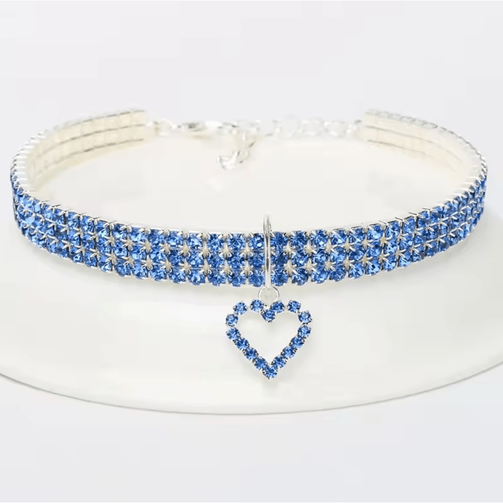 Luxury Rhinestone Pet Collar Necklace For Cats Small Dogs 4