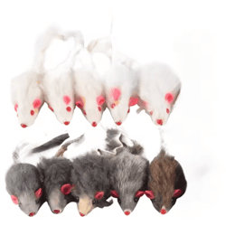 10-pack plush mouse cat toys for interactive play & exercise