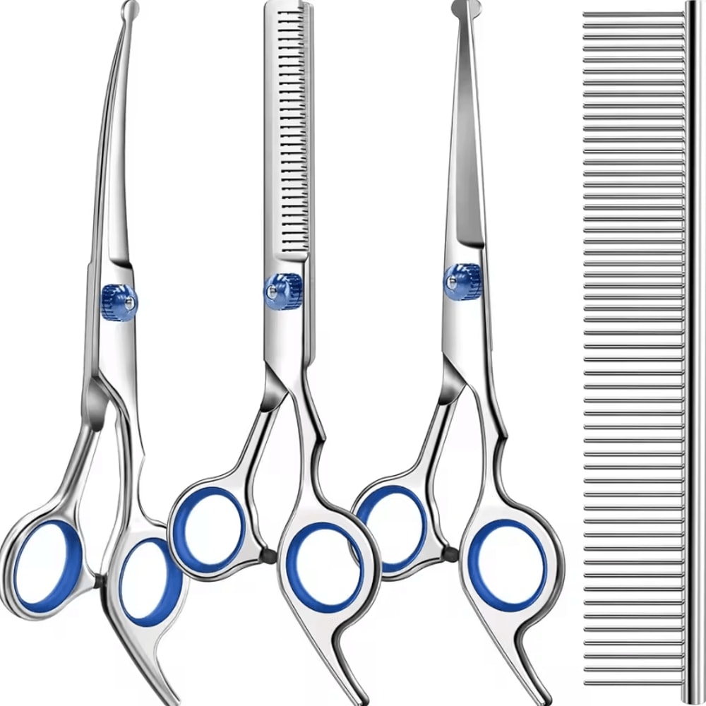 Professional 4in1 Pet Grooming Scissors Kit For Dogs Cats 0