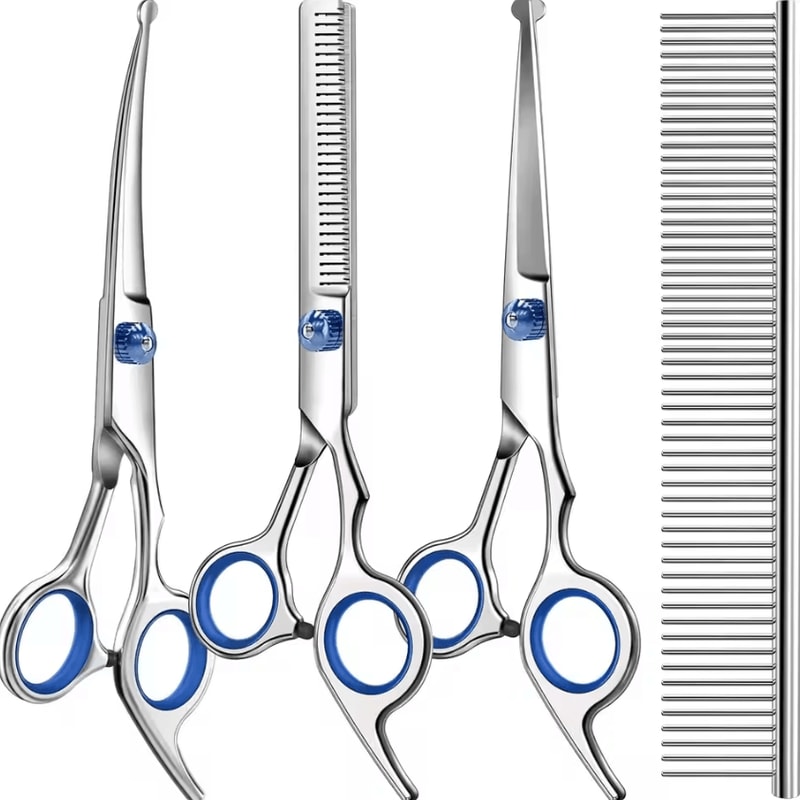 Professional 4in1 Pet Grooming Scissors Kit For Dogs Cats 0