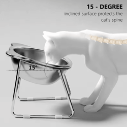 15 elevated stainless steel cat bowl for healthy & comfortable feeding