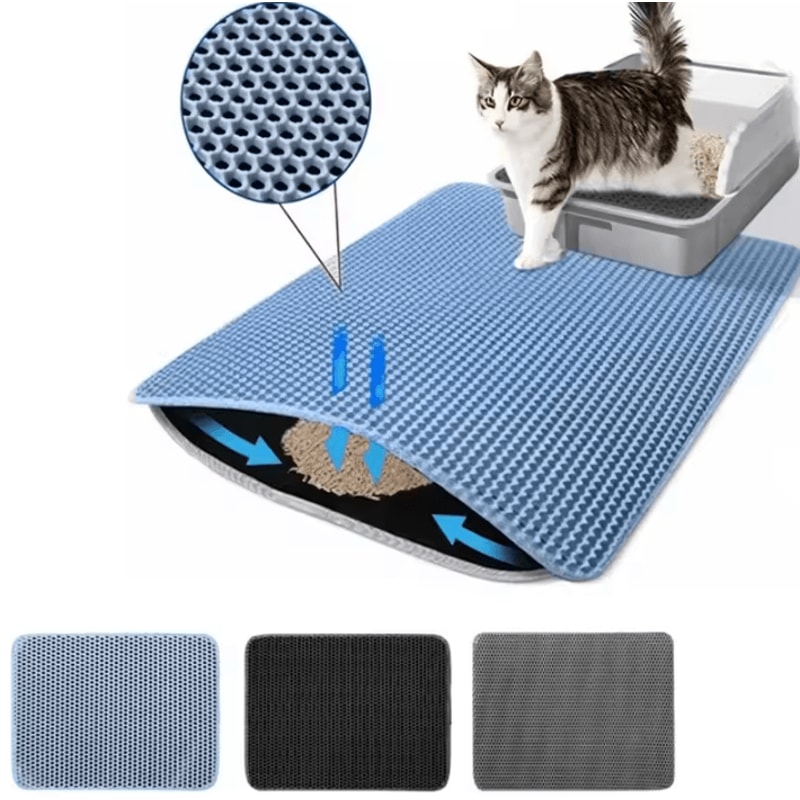 DoubleLayer Waterproof Cat Litter Mat For Cleaner Floors 0