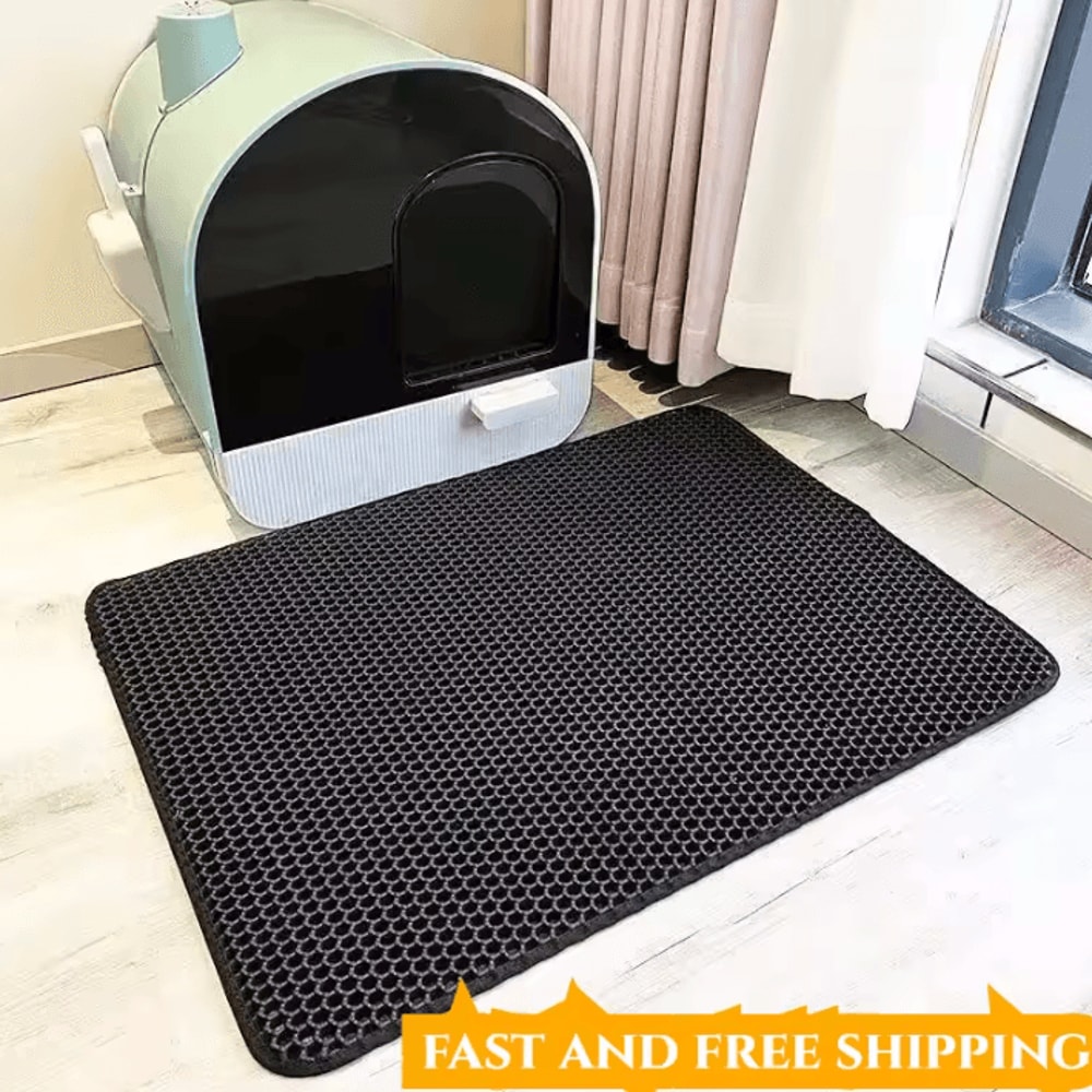 DoubleLayer Waterproof Cat Litter Mat For Cleaner Floors 5