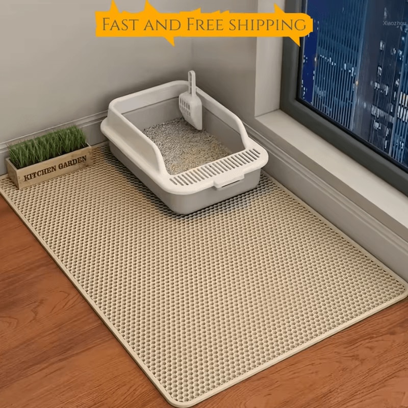 DoubleLayer Waterproof Cat Litter Mat For Cleaner Floors 6
