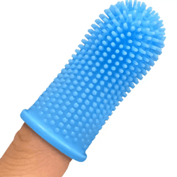 soft silicone pet finger toothbrush for dogs & cats