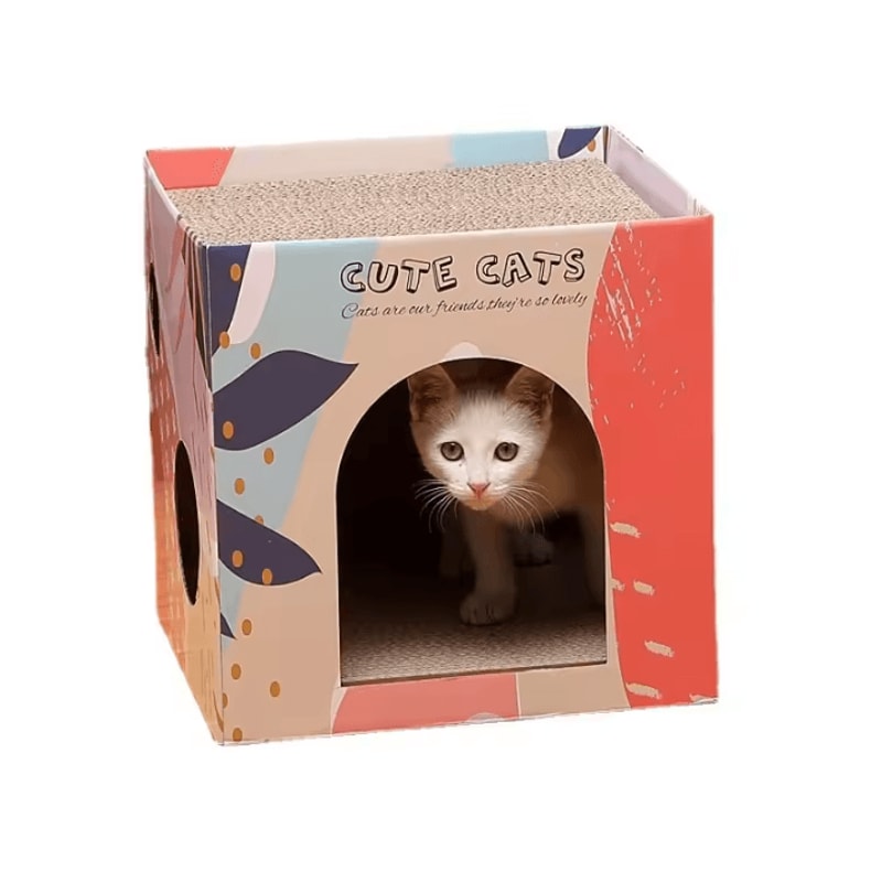 DoubleLayer Cat Scratching House Corrugated Scratch Pad For Indoor Cats 3