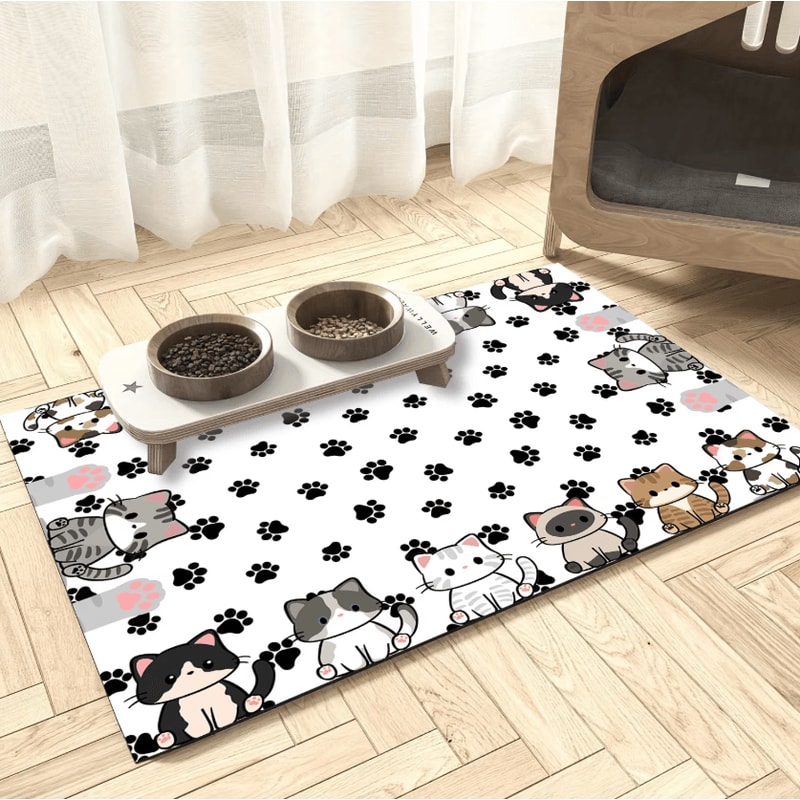 VIKAMA QuickDry Diatomaceous Pet Mat For Cat Litter Feeding Areas 0