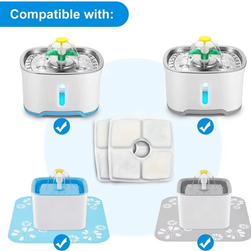 Square Cat Water Fountain Replacement Filters With Activated Carbon 1