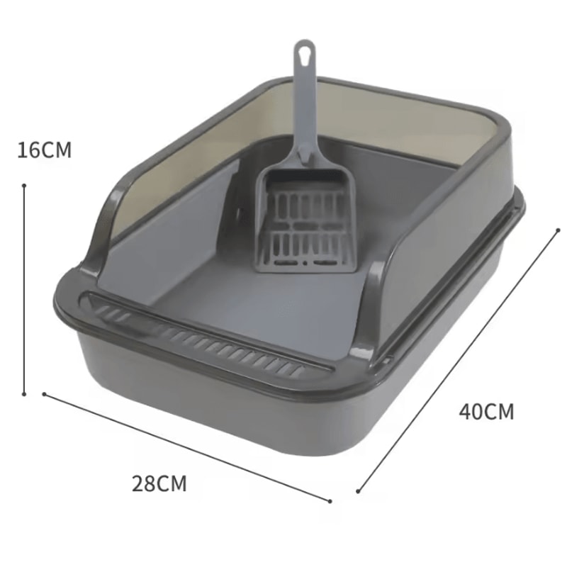 SemiEnclosed Splashproof Cat Litter Box With High Sides 7