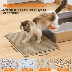 large honeycomb double-layer cat litter mat for cleaner floors