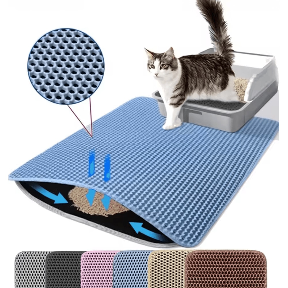 Large Honeycomb DoubleLayer Cat Litter Mat For Cleaner Floors 8