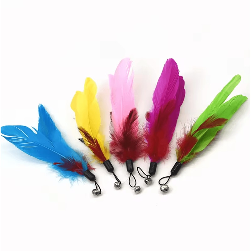 Interactive Feather Teaser Wand For Cats With Retractable Fishing Rod 1