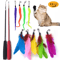 Interactive Feather Teaser Wand For Cats With Retractable Fishing Rod 4