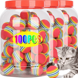 rainbow eva pet toy balls for interactive cat & dog play
