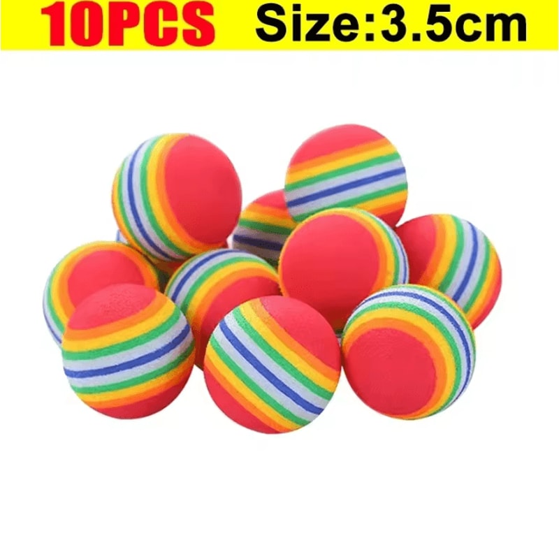 Rainbow EVA Pet Toy Balls For Interactive Cat Dog Play 2