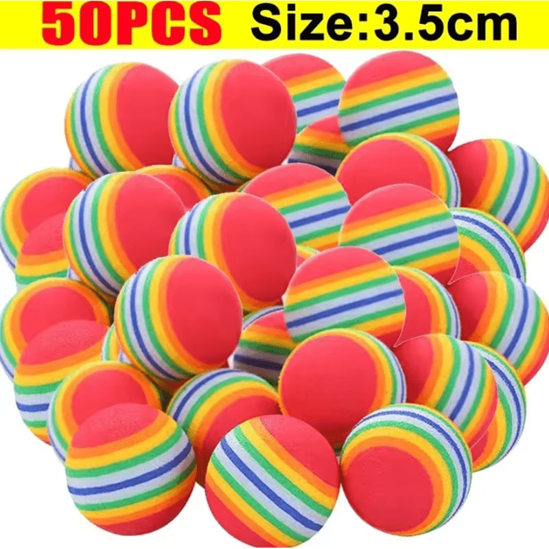 Rainbow EVA Pet Toy Balls For Interactive Cat Dog Play 4