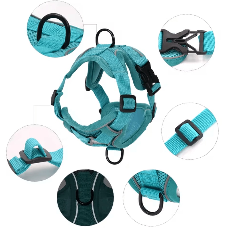 Reflective Adjustable Pet Harness Leash Set For Cats Small Dogs 2