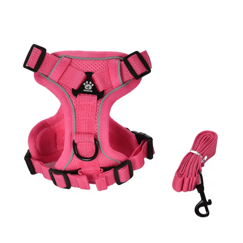 Reflective Adjustable Pet Harness Leash Set For Cats Small Dogs 5