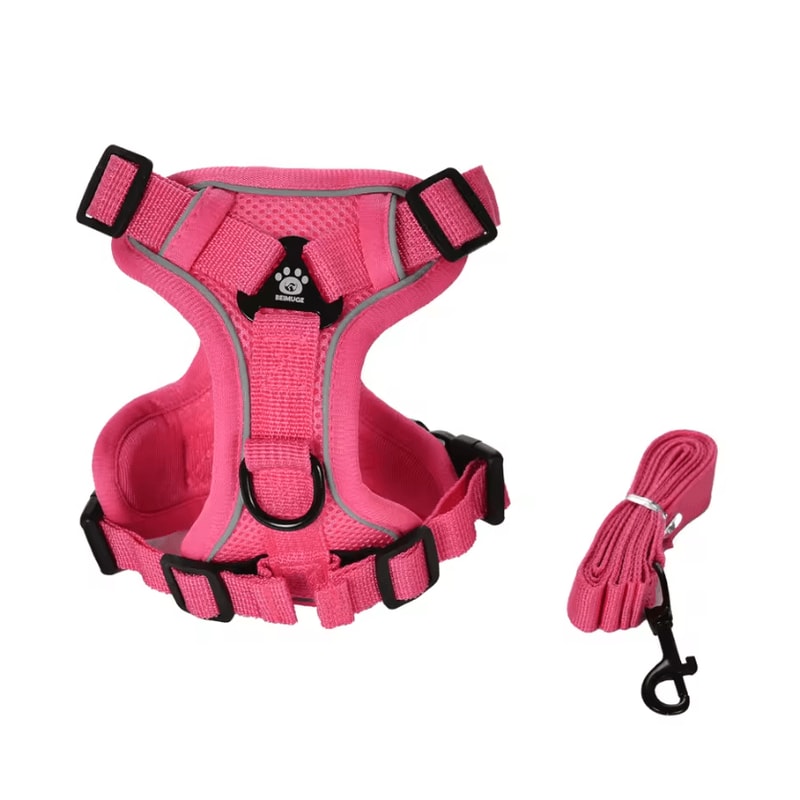 Reflective Adjustable Pet Harness Leash Set For Cats Small Dogs 5