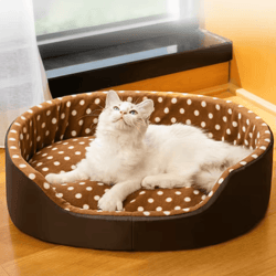 cozynest dot sponge pet bed cushion for cats & small dogs