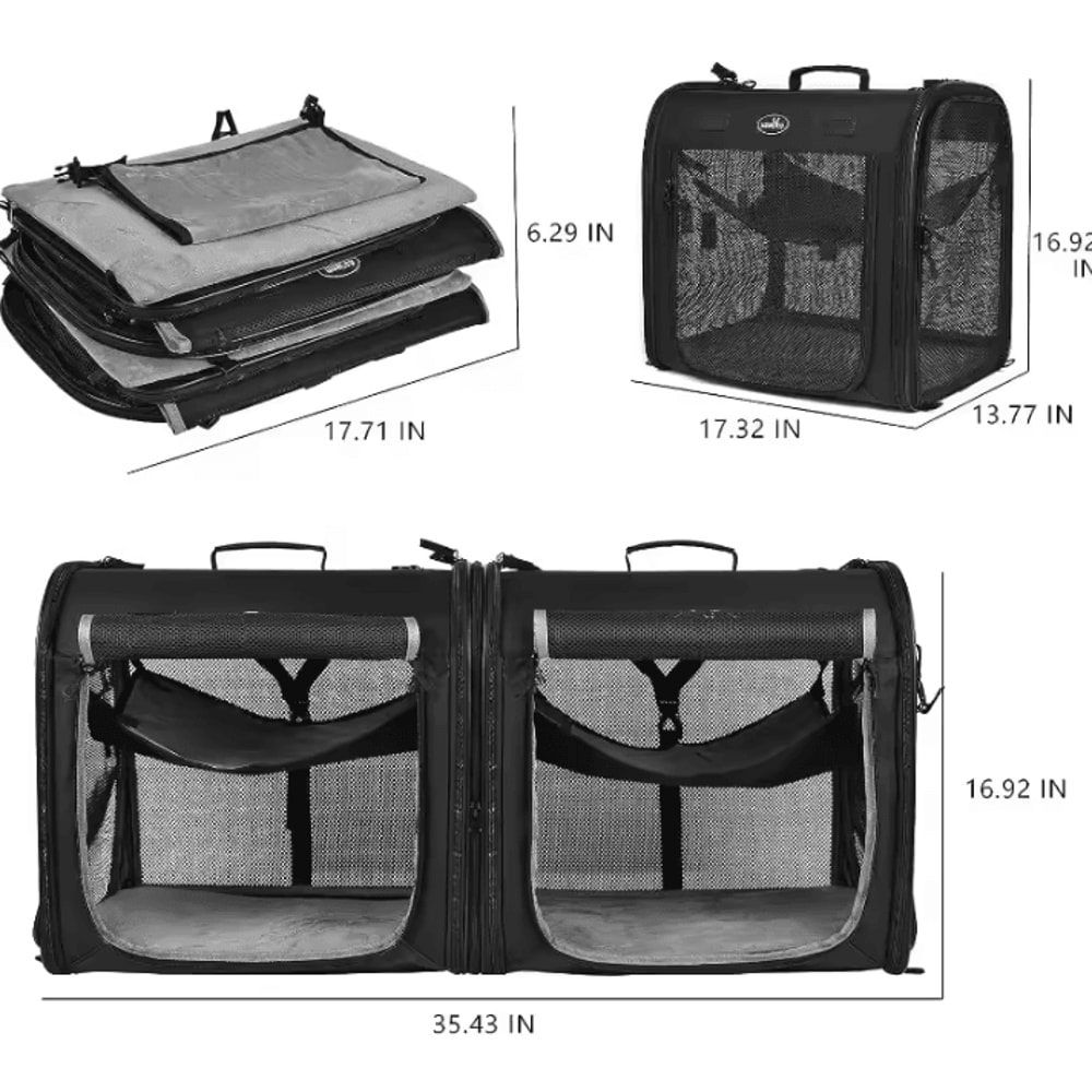 TravelNest 2in1 Foldable Double Pet Carrier Backpack 4