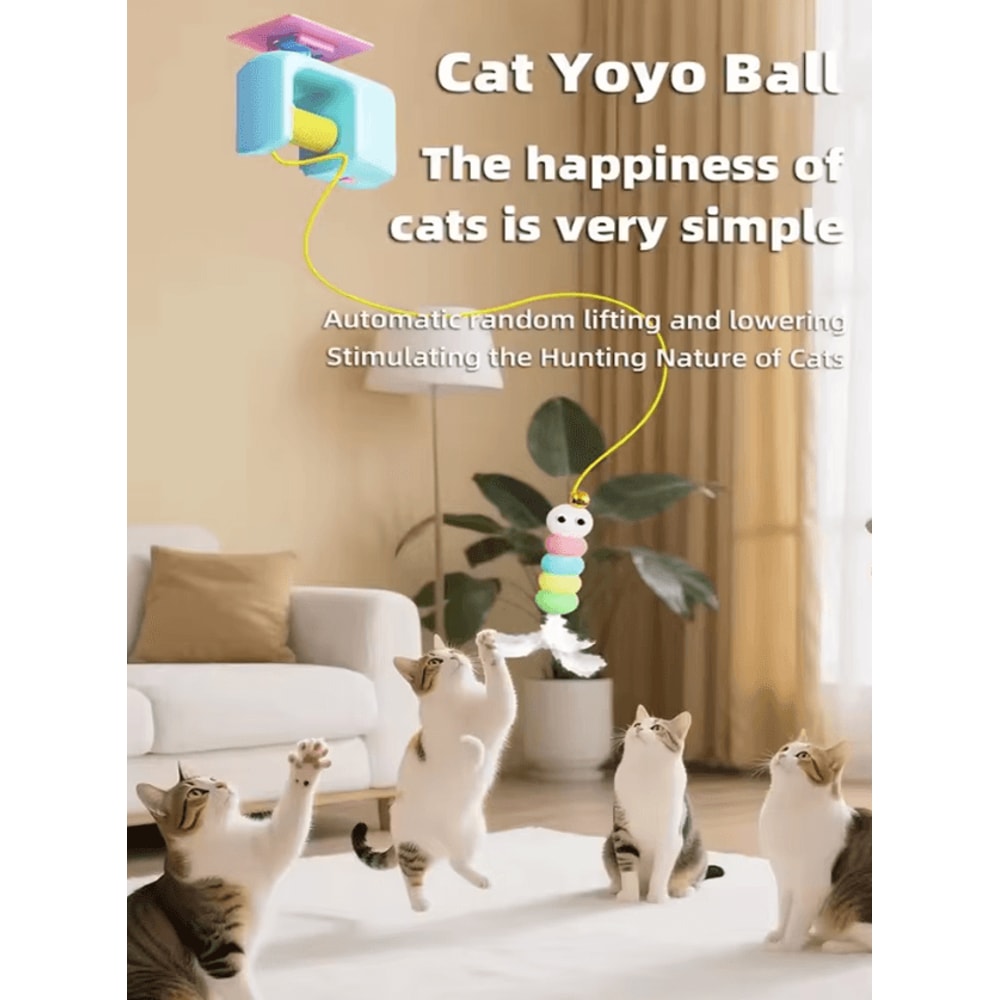 JumpCatch Automatic Hanging Cat Toy With Electric YoYo Motion 1