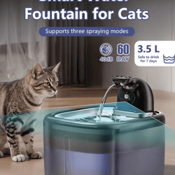 puresip wireless stainless steel cat water fountain 3.5l