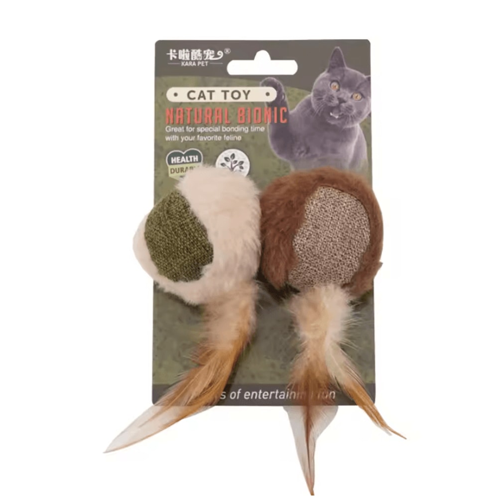 OwlMint SelfSoothing Catnip Feather Chew Toy 3
