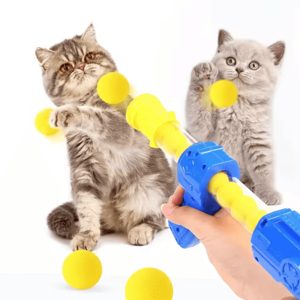 TurboPounce EVA Ball Launcher Interactive Cat Dog Toy Set 1