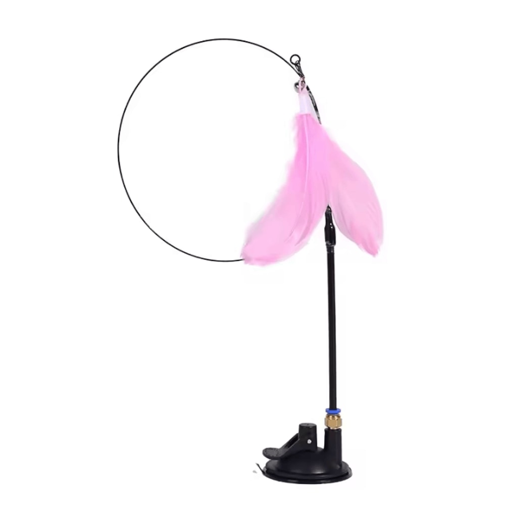 WhiskerBounce Suction Cup Feather Wand Cat Toy 3