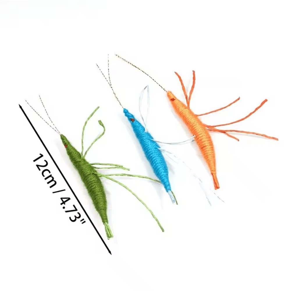 ShrimpPounce Catnip Wool Shrimp Chew Toy For Cats Kittens 0