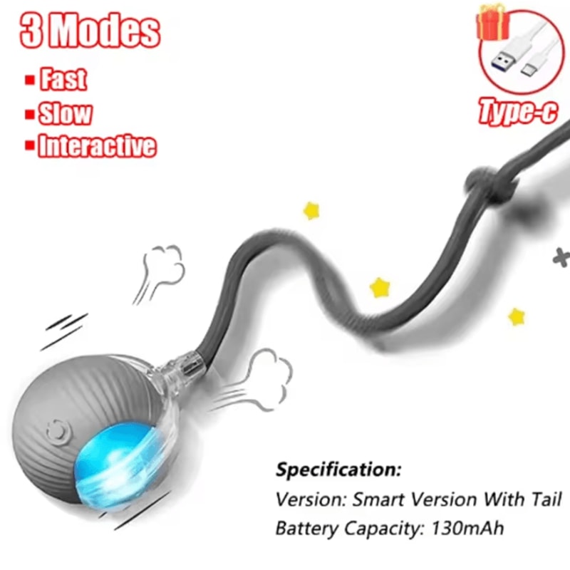RollieTail Smart Interactive Rolling Ball Cat Toy 2