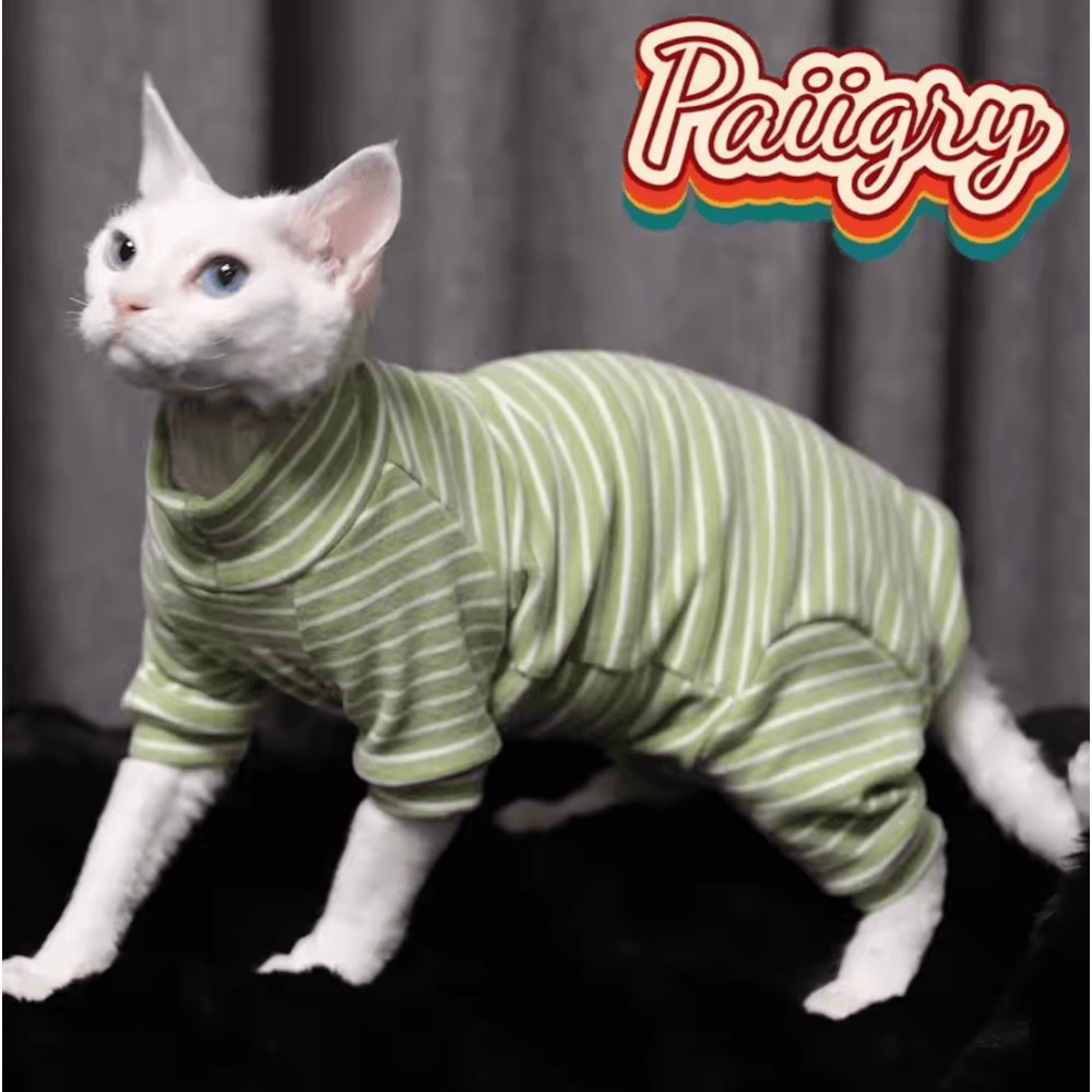 StretchFit Sphynx Cat Pajamas Warm FourLegged Pet Clothes 3