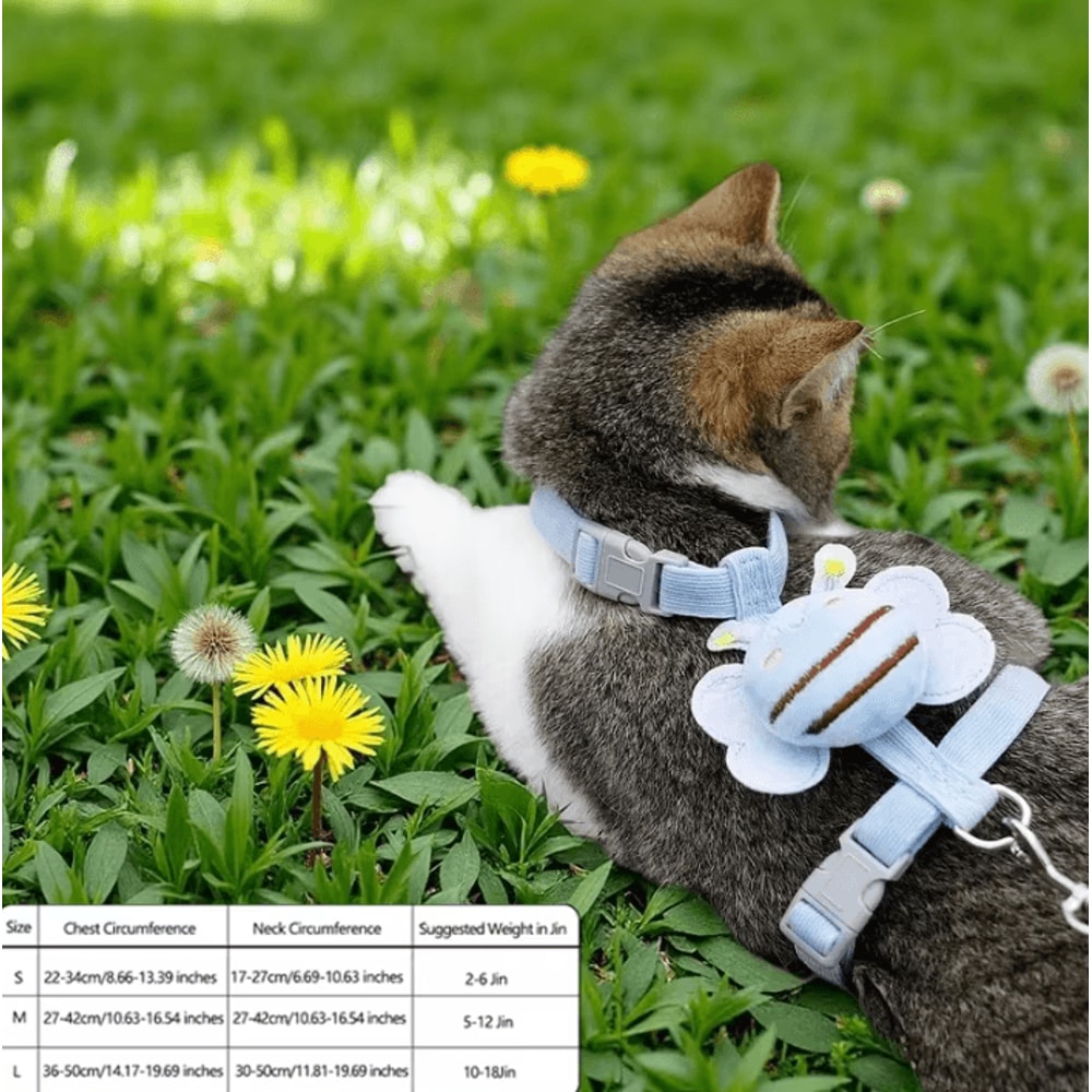 BuzzBuddy Bee Cat Harness And Leash Set 3