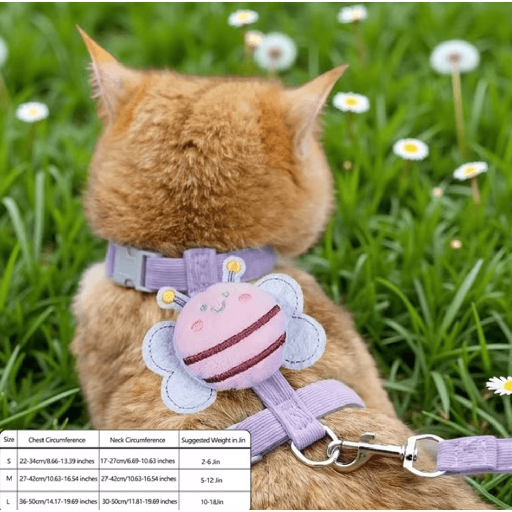 BuzzBuddy Bee Cat Harness And Leash Set 4