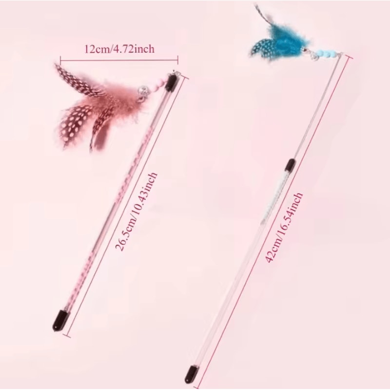 FlutterChase Retractable Feather Cat Wand Toy 1