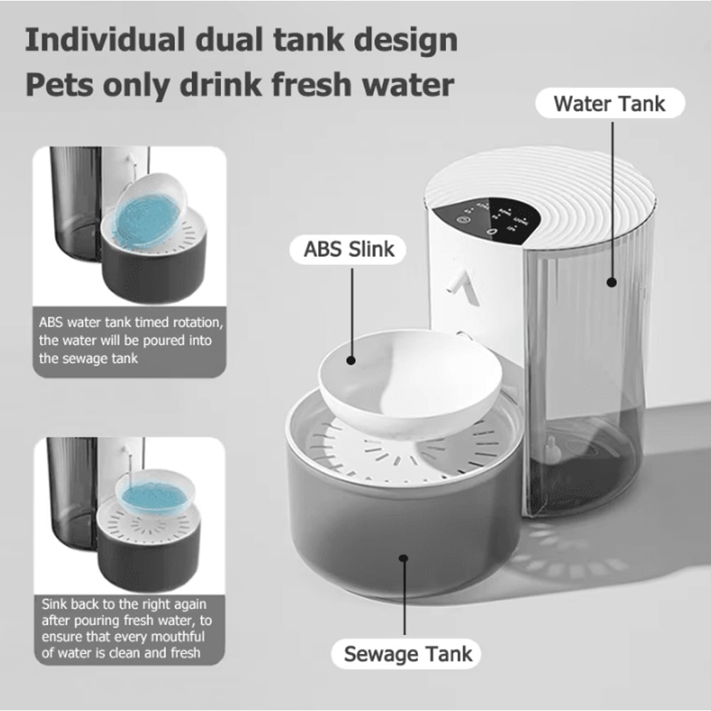 PureFlow Wireless Smart Pet Water Fountain 3L 1
