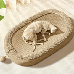 scratchlounge sisal cat scratching bed with interactive toy ball set